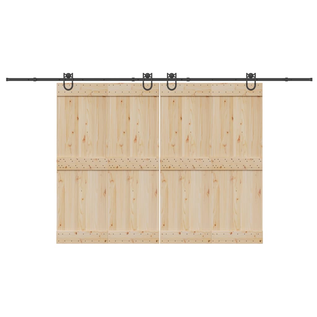 Vidaxxl boîte avec pièces pour porte coulissante 400 cm acier noir