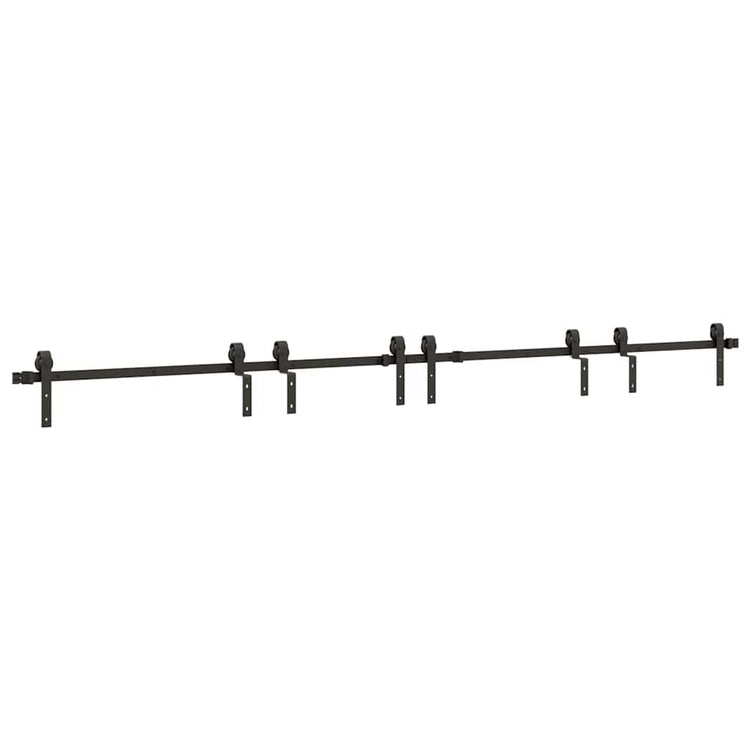 Vidaxxl boîte avec pièces pour porte coulissante 366 cm acier noir