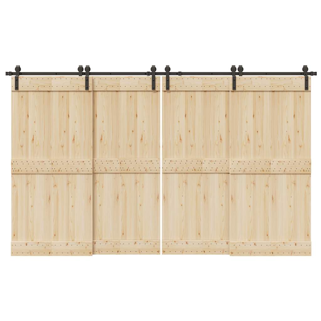 Vidaxxl boîte avec pièces pour porte coulissante 366 cm acier noir