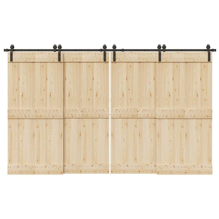 Vidaxxl boîte avec pièces pour porte coulissante 366 cm acier noir