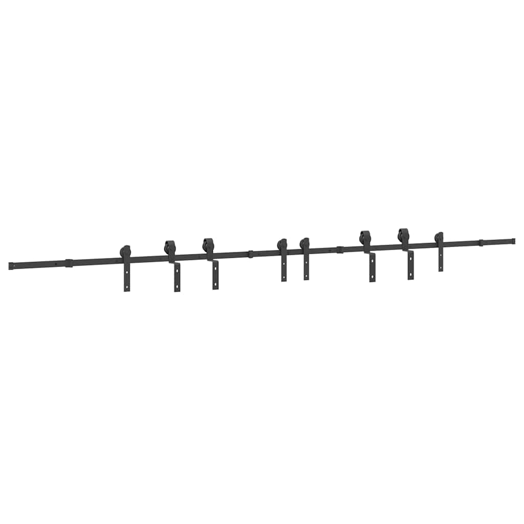 Vidaxxl boîte avec pièces pour porte coulissante 400 cm acier noir