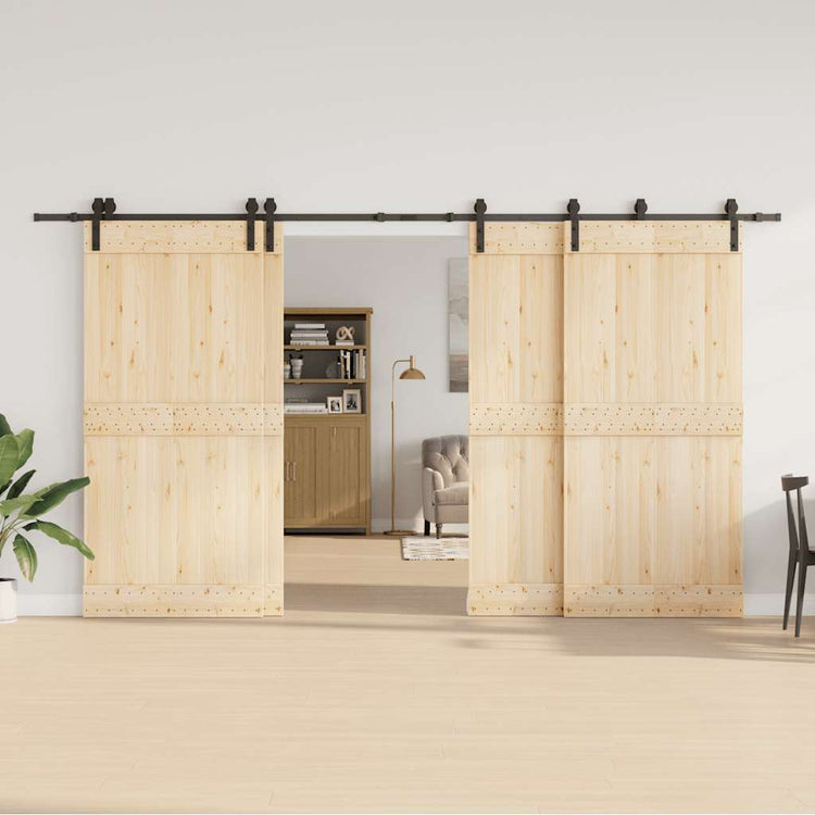 Vidaxxl boîte avec pièces pour porte coulissante 400 cm acier noir
