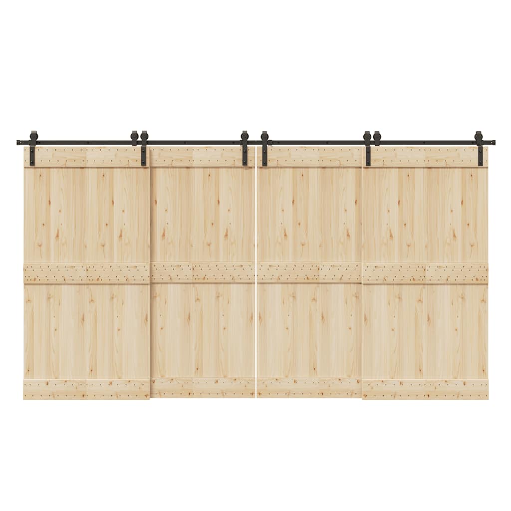 Vidaxxl boîte avec pièces pour porte coulissante 400 cm acier noir