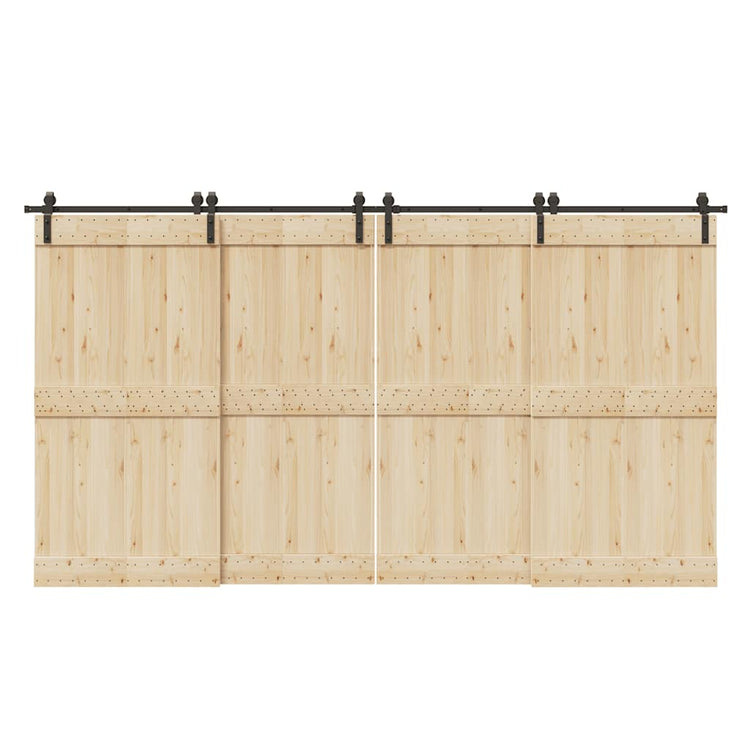 Vidaxxl boîte avec pièces pour porte coulissante 400 cm acier noir