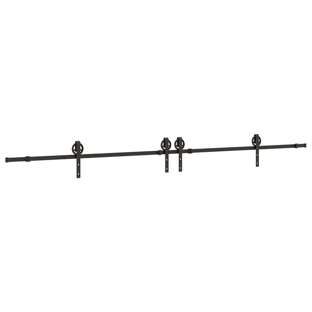 Vidaxxl boîte avec pièces pour porte coulissante 366 cm acier noir