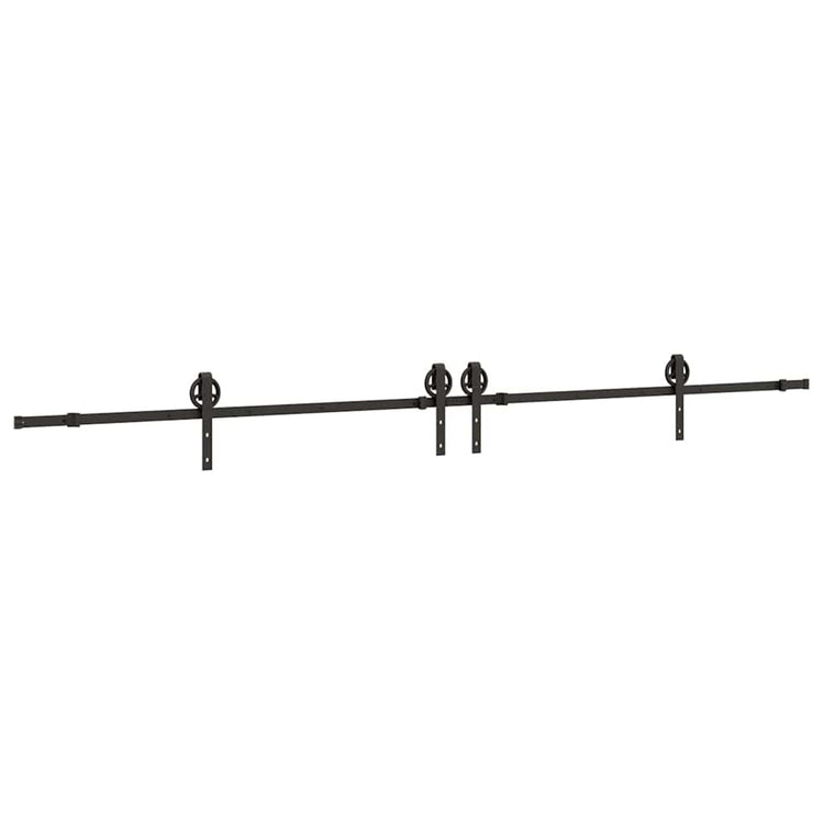 Vidaxxl boîte avec pièces pour porte coulissante 366 cm acier noir