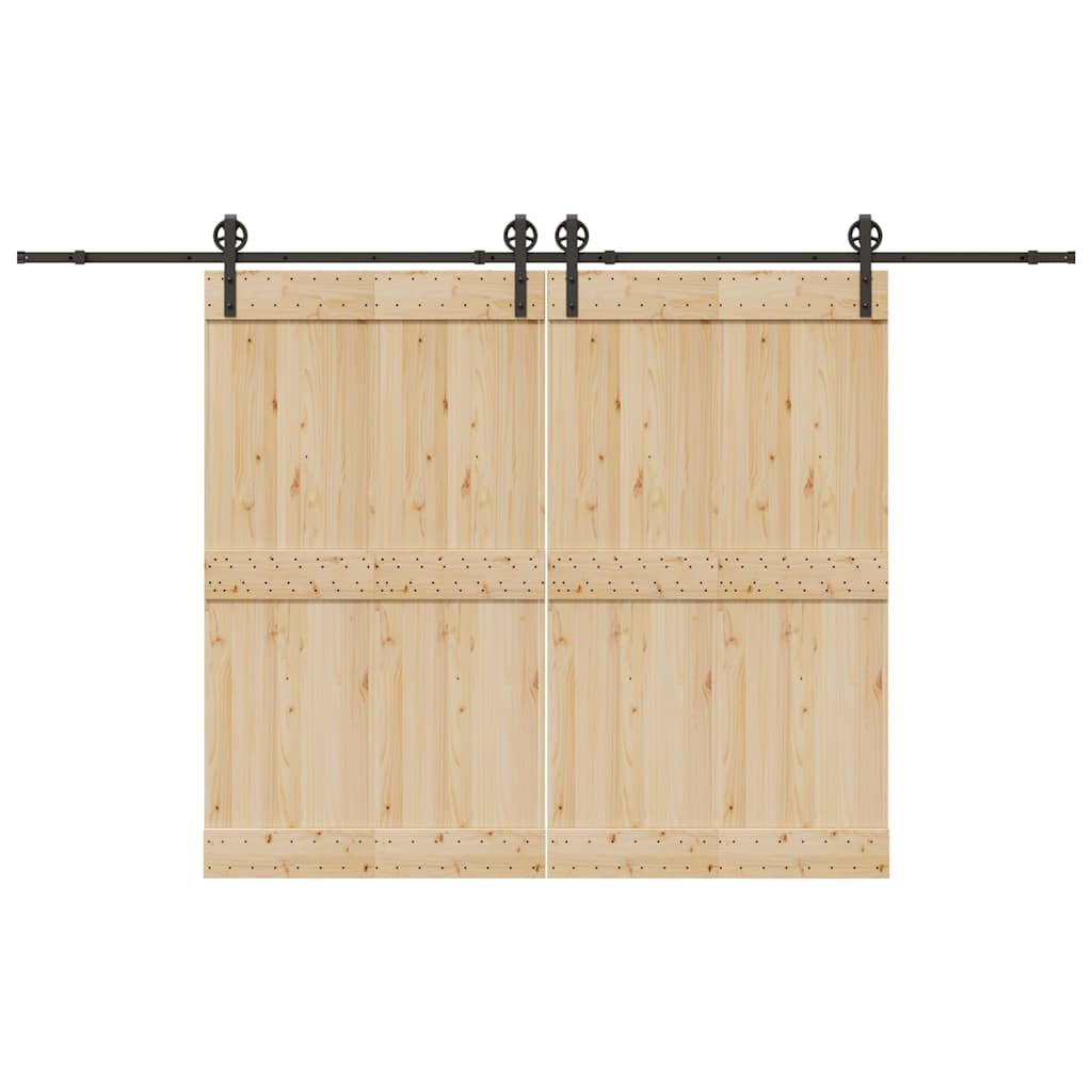 Vidaxxl boîte avec pièces pour porte coulissante 366 cm acier noir