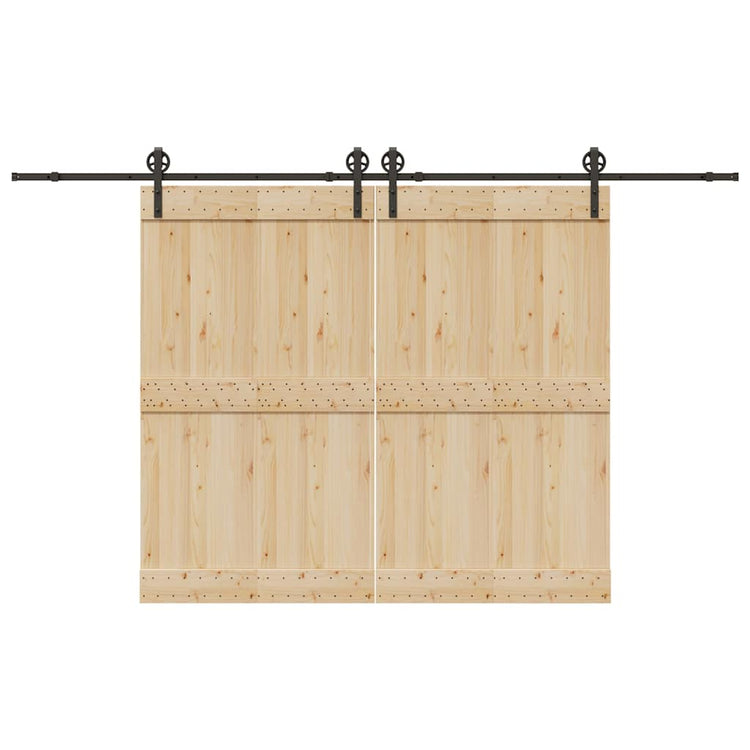 Vidaxxl boîte avec pièces pour porte coulissante 366 cm acier noir