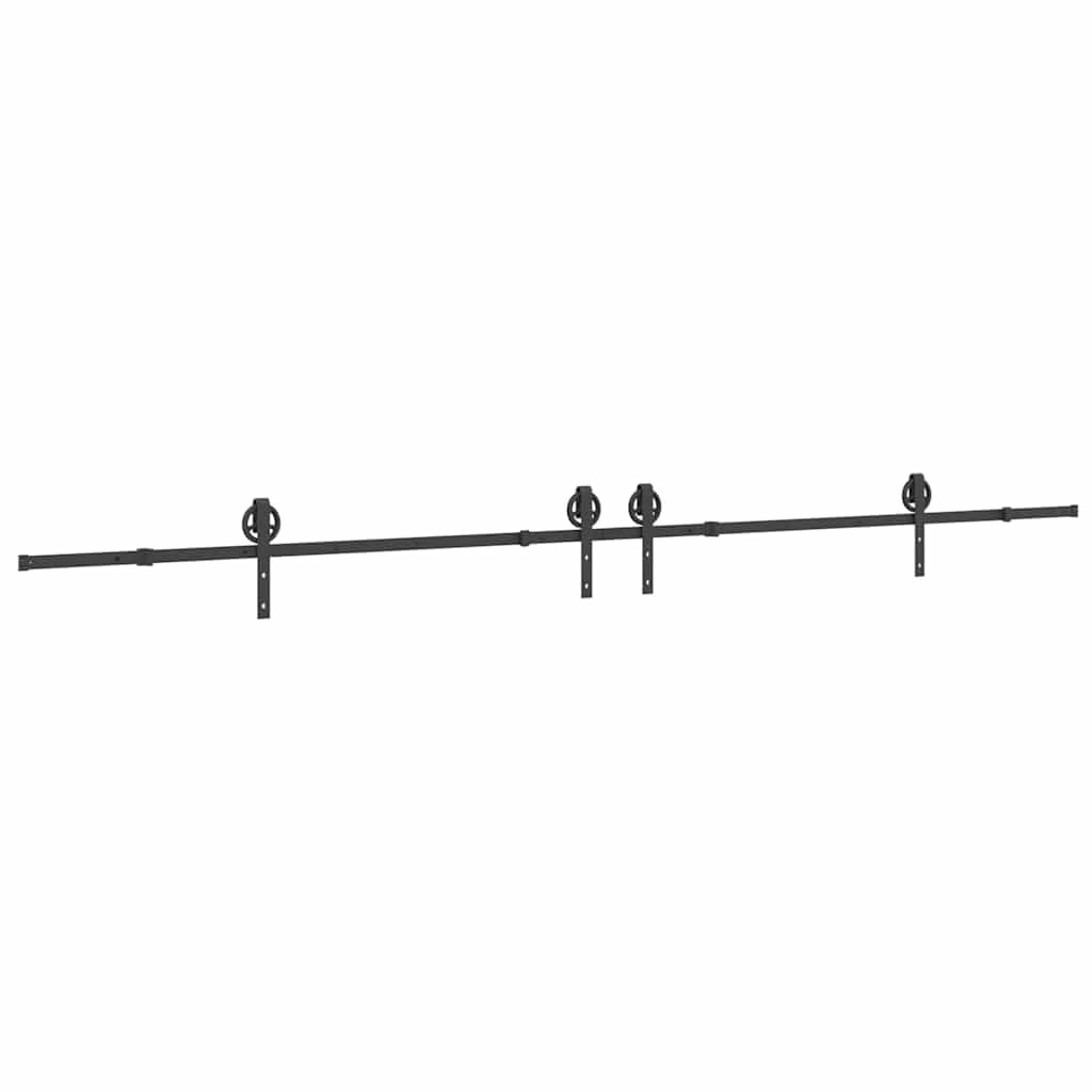 Vidaxxl boîte avec pièces pour porte coulissante 400 cm acier noir