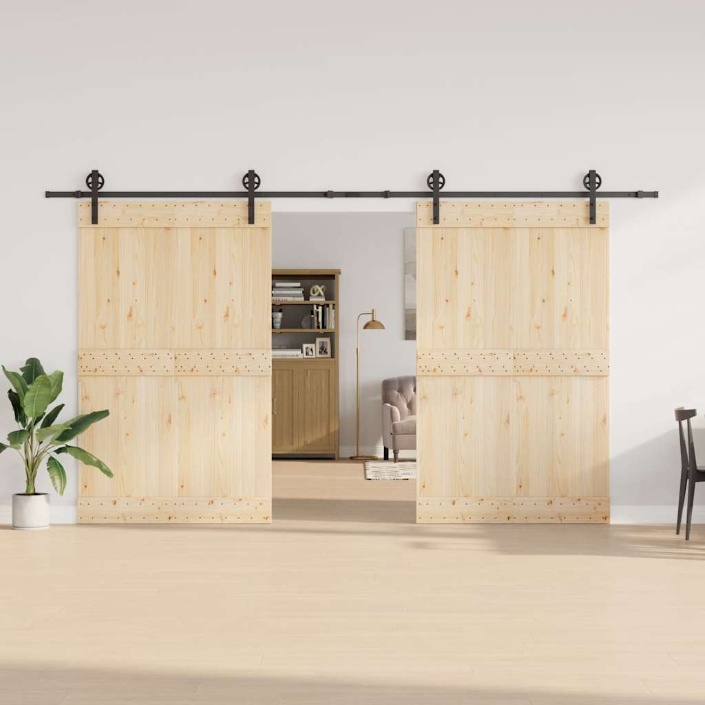 Vidaxxl boîte avec pièces pour porte coulissante 400 cm acier noir