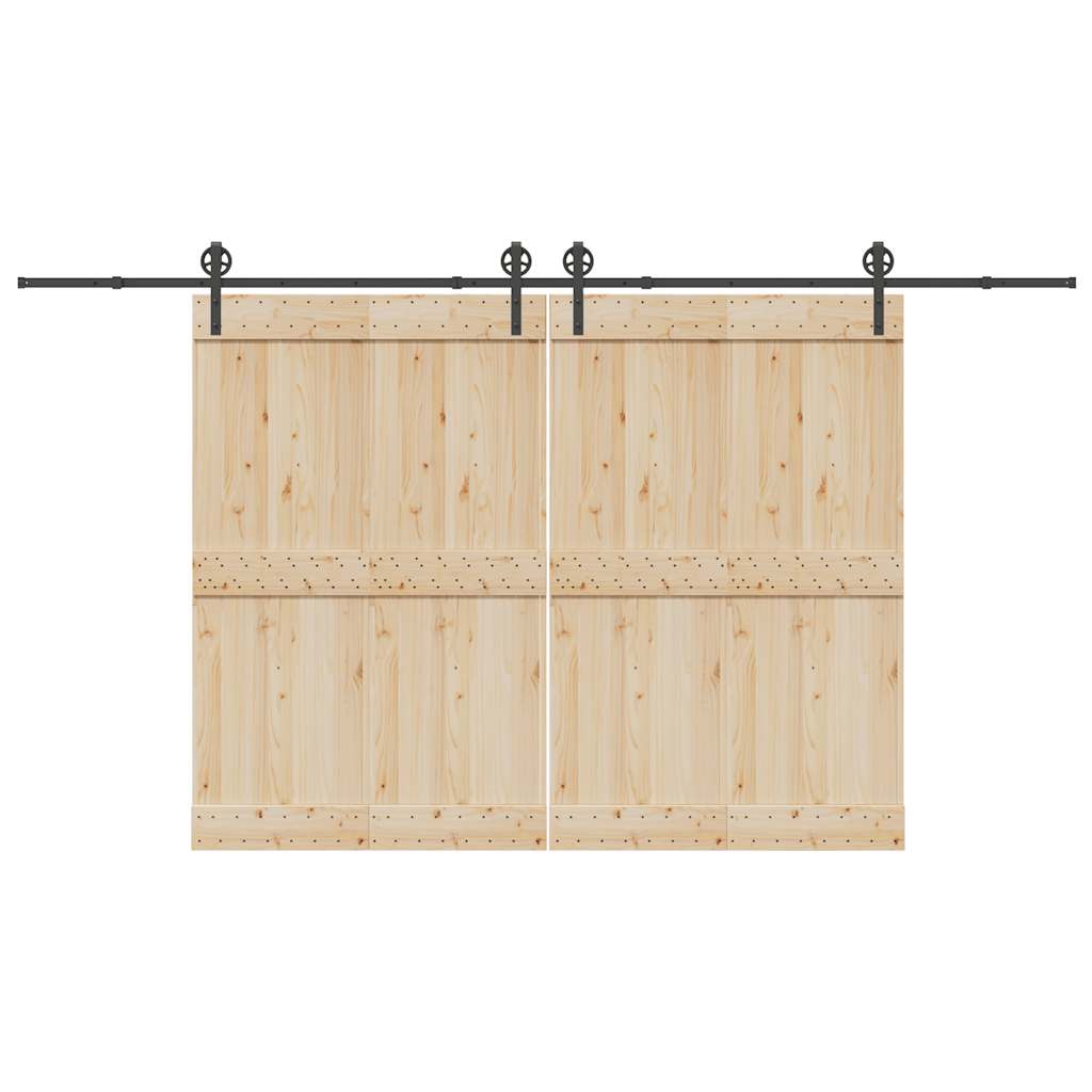 Vidaxxl boîte avec pièces pour porte coulissante 400 cm acier noir
