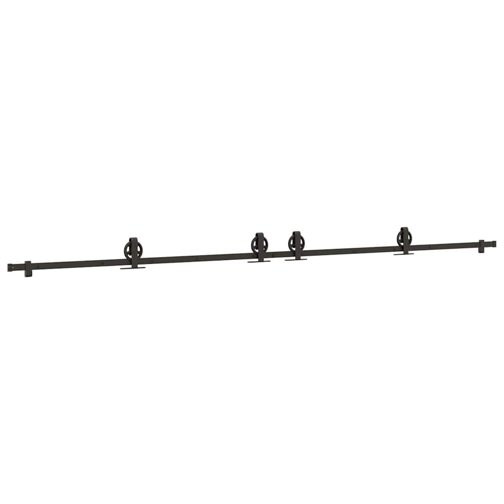 Vidaxxl boîte avec pièces pour porte coulissante 366 cm acier noir