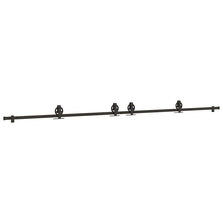 Vidaxxl boîte avec pièces pour porte coulissante 366 cm acier noir