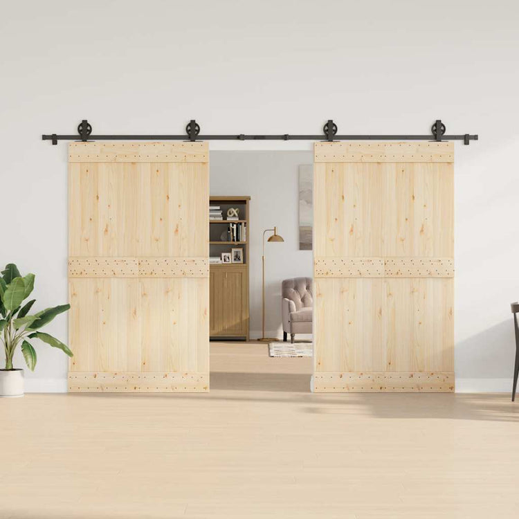 Vidaxxl boîte avec pièces pour porte coulissante 366 cm acier noir