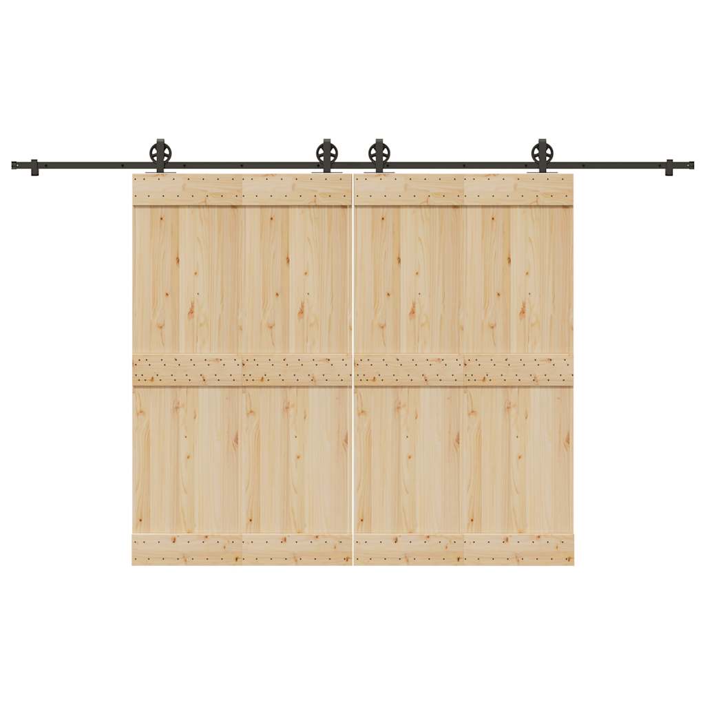 Vidaxxl boîte avec pièces pour porte coulissante 366 cm acier noir