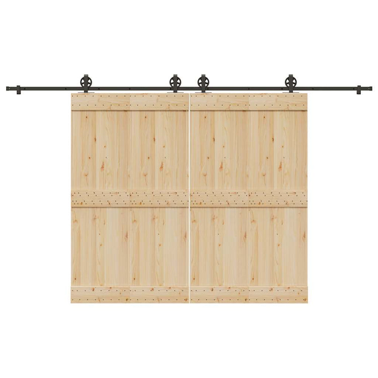 Vidaxxl boîte avec pièces pour porte coulissante 366 cm acier noir