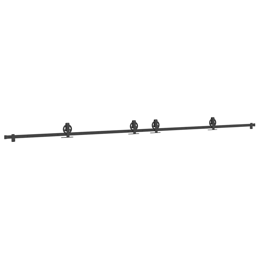 Vidaxxl boîte avec pièces pour porte coulissante 400 cm acier noir