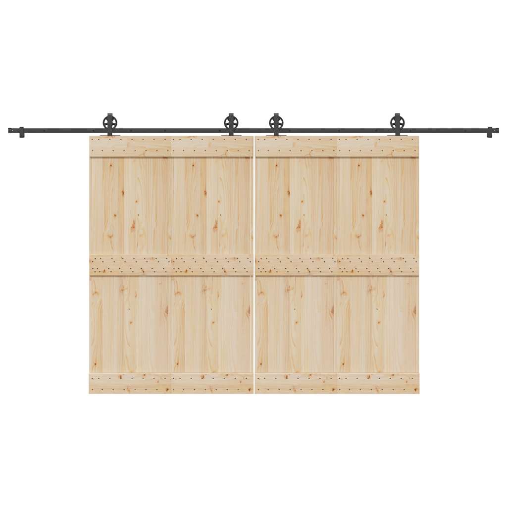 Vidaxxl boîte avec pièces pour porte coulissante 400 cm acier noir