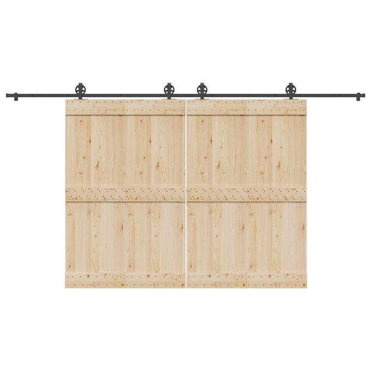 Vidaxxl boîte avec pièces pour porte coulissante 400 cm acier noir