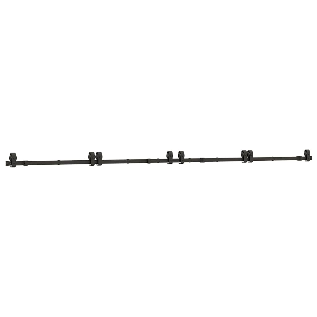 Vidaxxl boîte avec pièces pour porte coulissante 366 cm acier noir