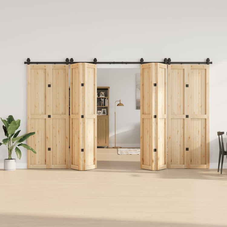 Vidaxxl boîte avec pièces pour porte coulissante 366 cm acier noir
