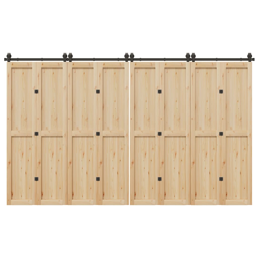 Vidaxxl boîte avec pièces pour porte coulissante 366 cm acier noir