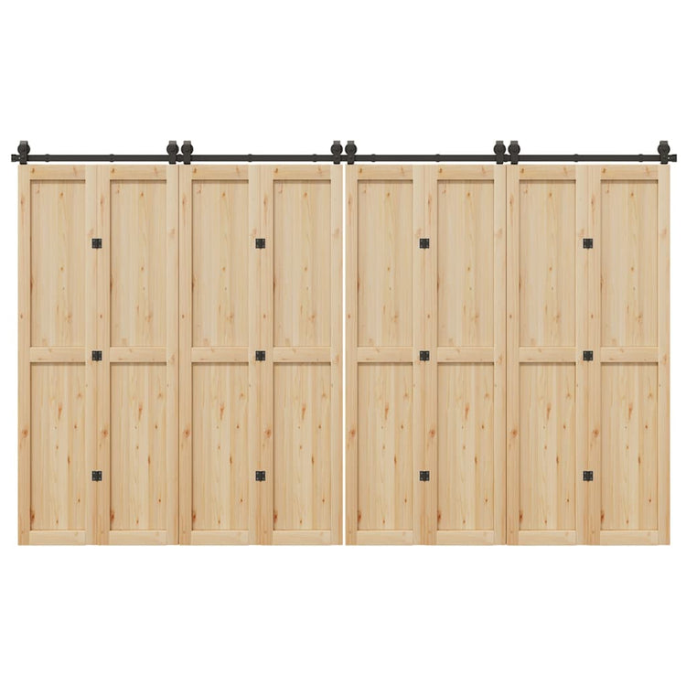 Vidaxxl boîte avec pièces pour porte coulissante 366 cm acier noir
