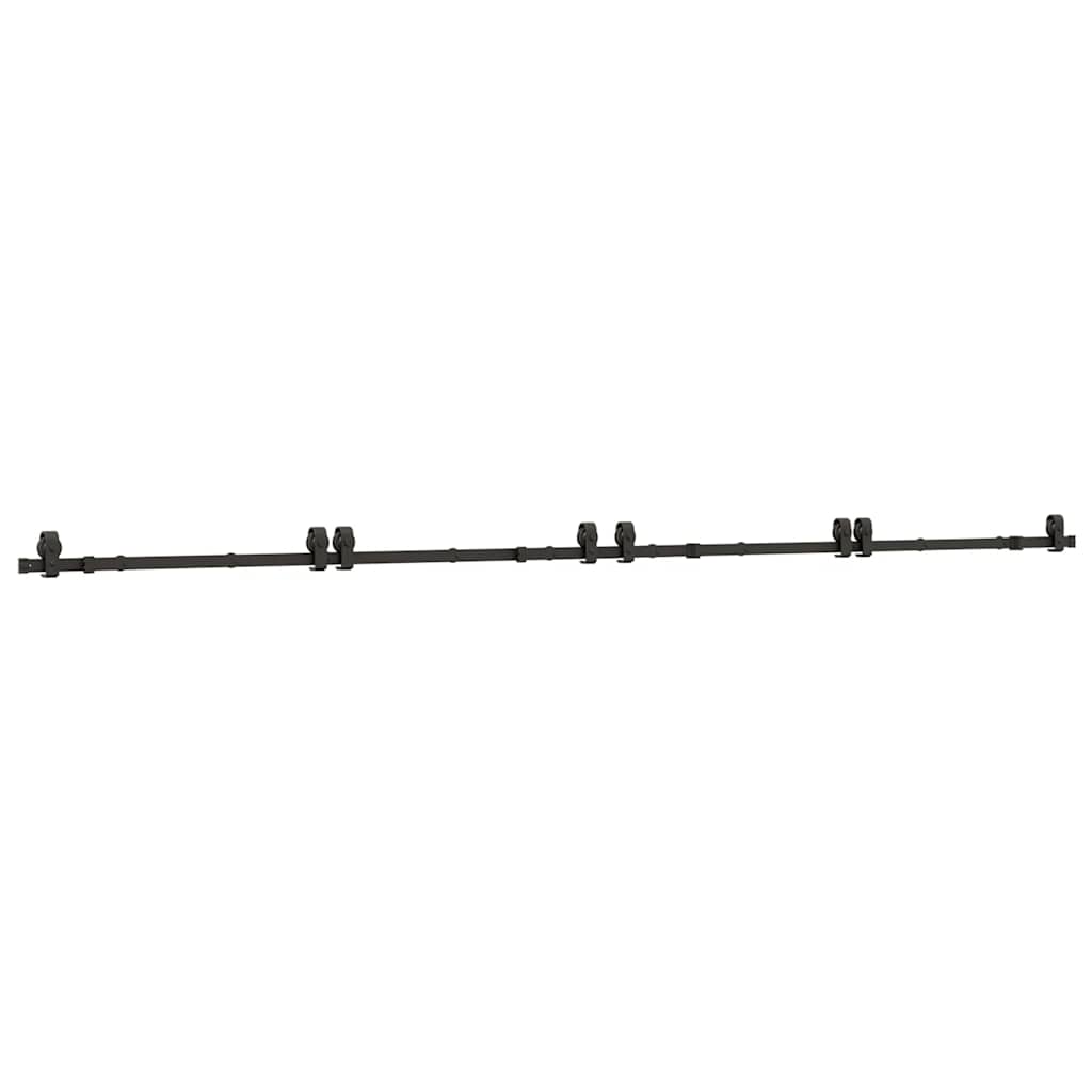 Vidaxxl boîte avec pièces pour porte coulissante 400 cm acier noir