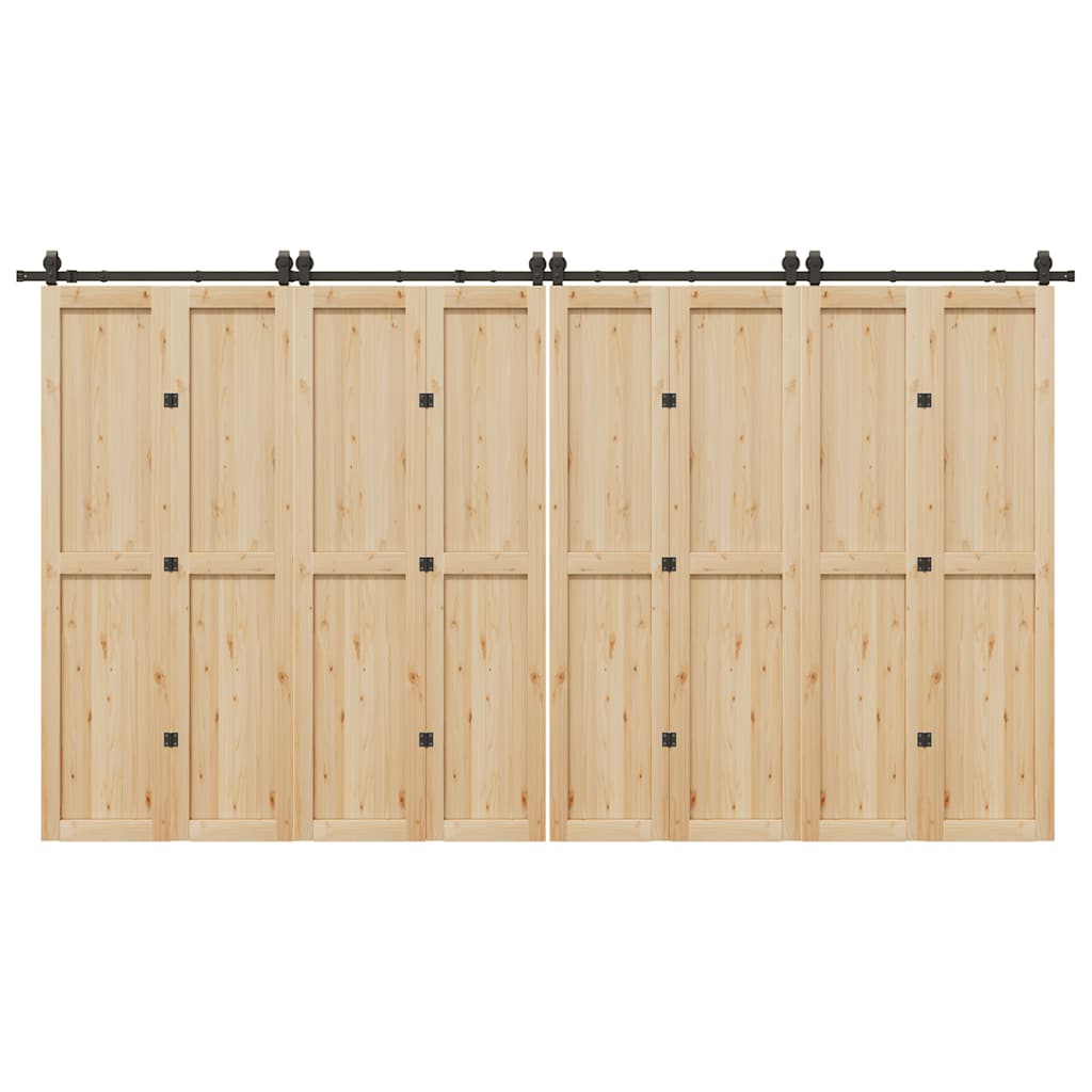 Vidaxxl boîte avec pièces pour porte coulissante 400 cm acier noir