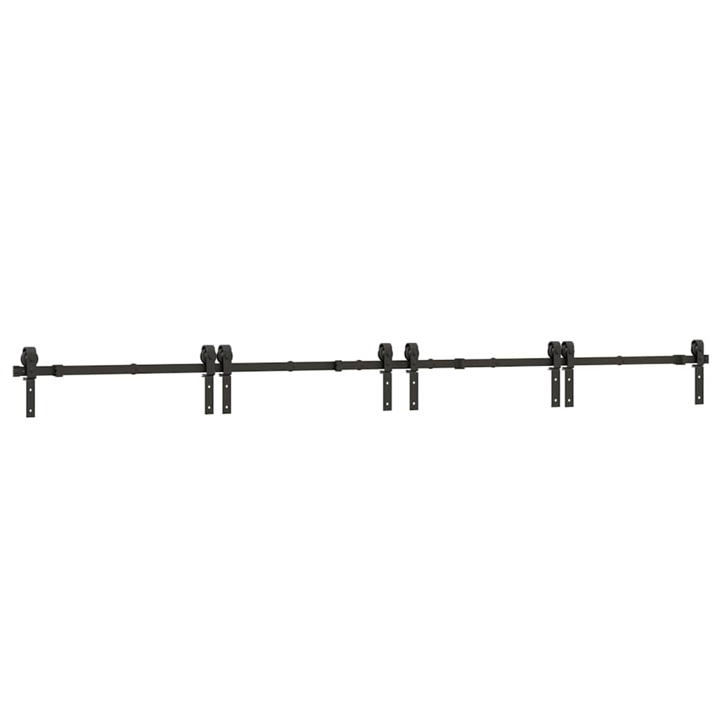 Vidaxxl boîte avec pièces pour porte coulissante 366 cm acier noir