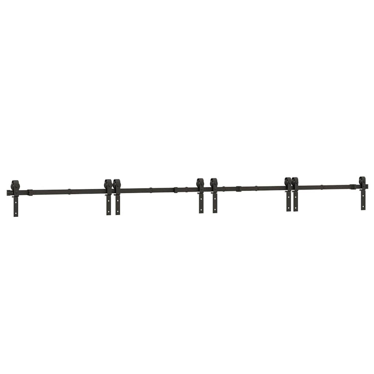 Vidaxxl boîte avec pièces pour porte coulissante 366 cm acier noir