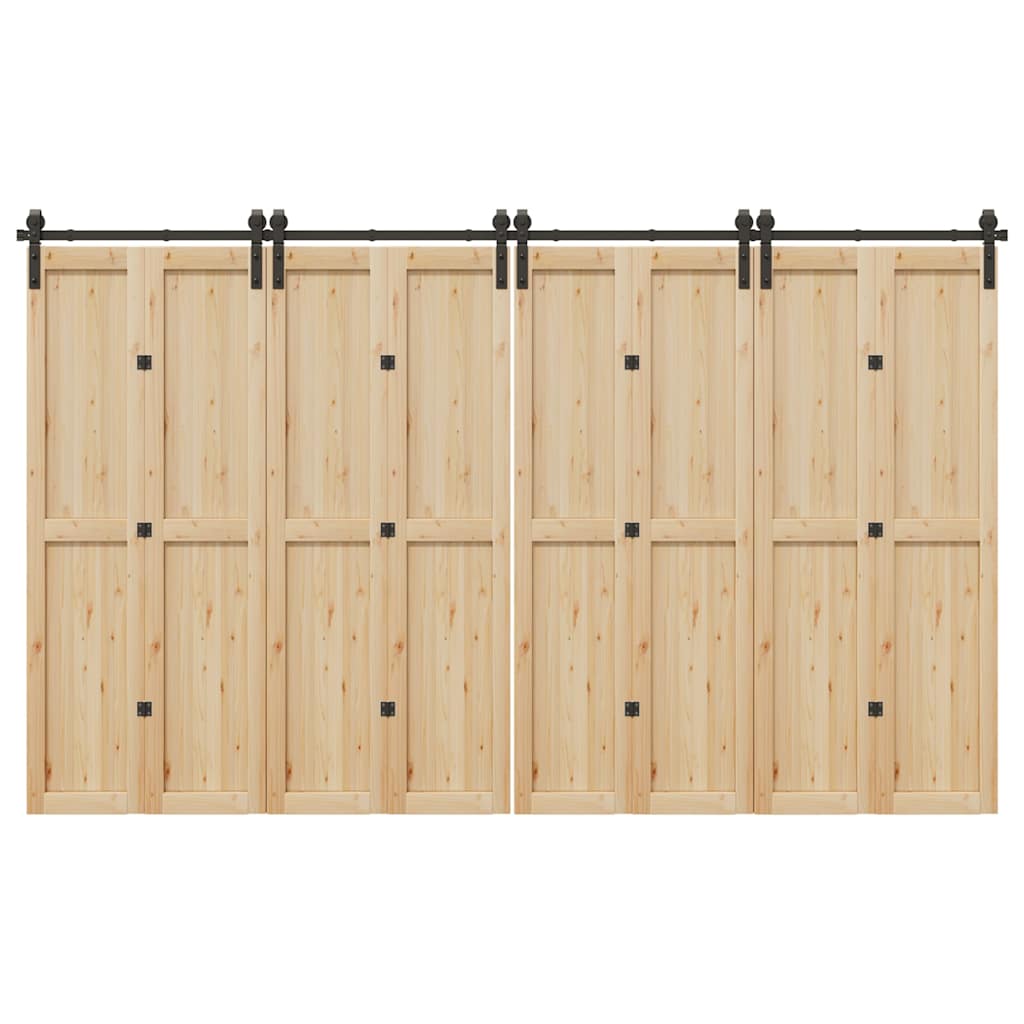Vidaxxl boîte avec pièces pour porte coulissante 366 cm acier noir
