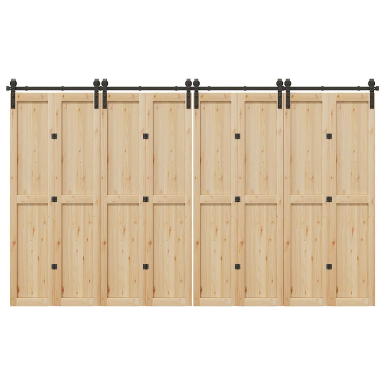 Vidaxxl boîte avec pièces pour porte coulissante 366 cm acier noir