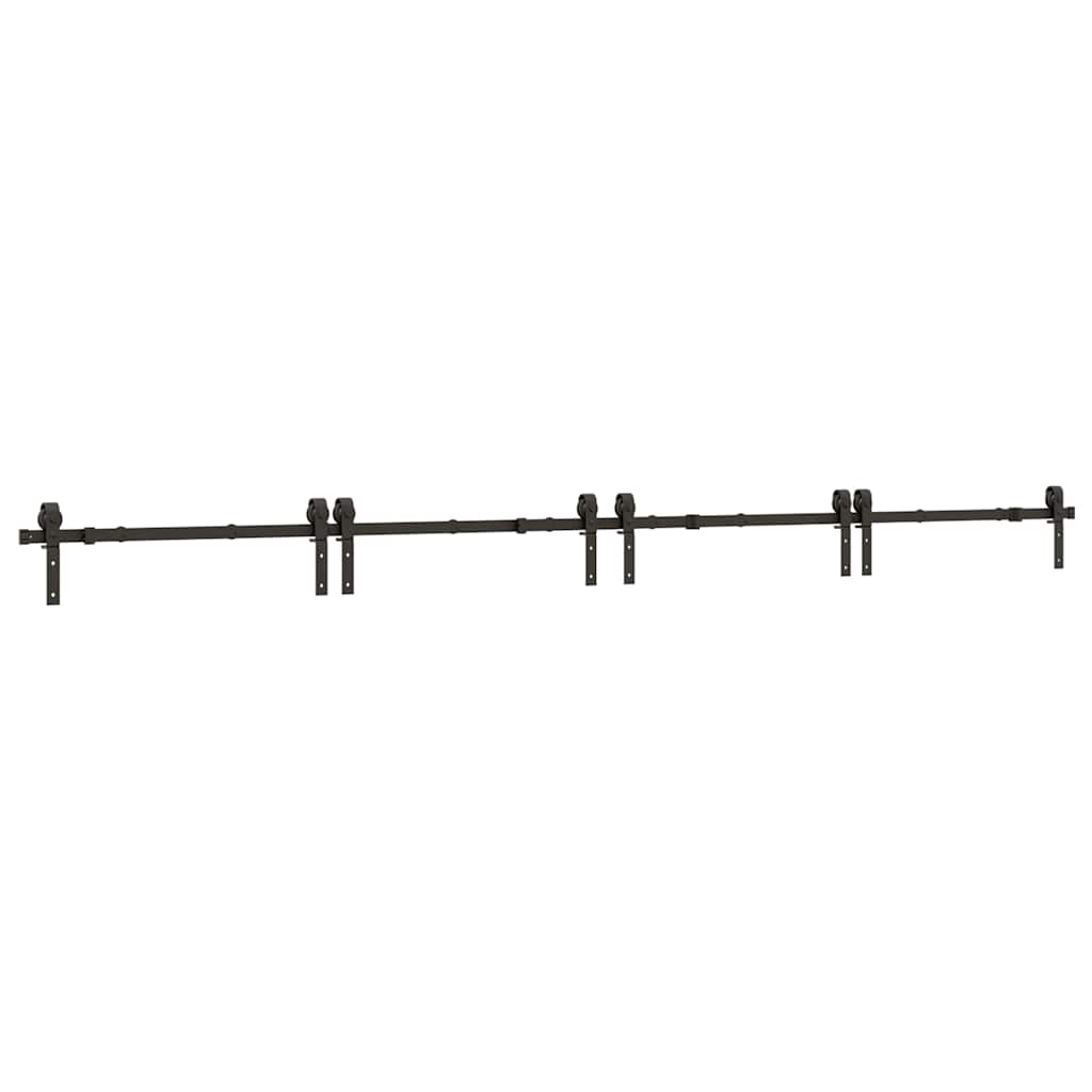 Vidaxxl boîte avec pièces pour porte coulissante 400 cm acier noir