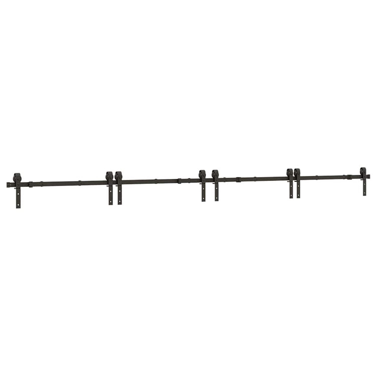 Vidaxxl boîte avec pièces pour porte coulissante 400 cm acier noir