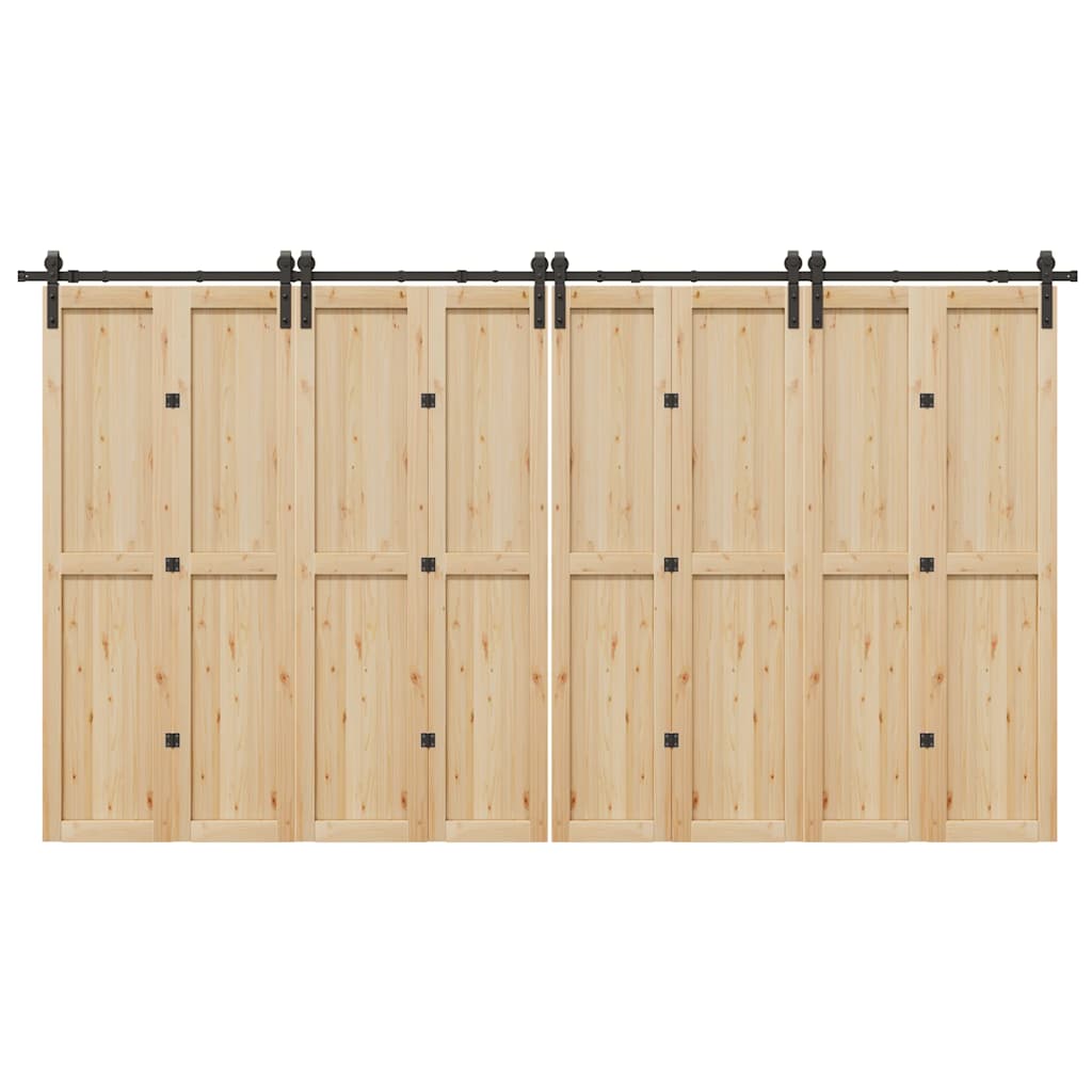 Vidaxxl boîte avec pièces pour porte coulissante 400 cm acier noir