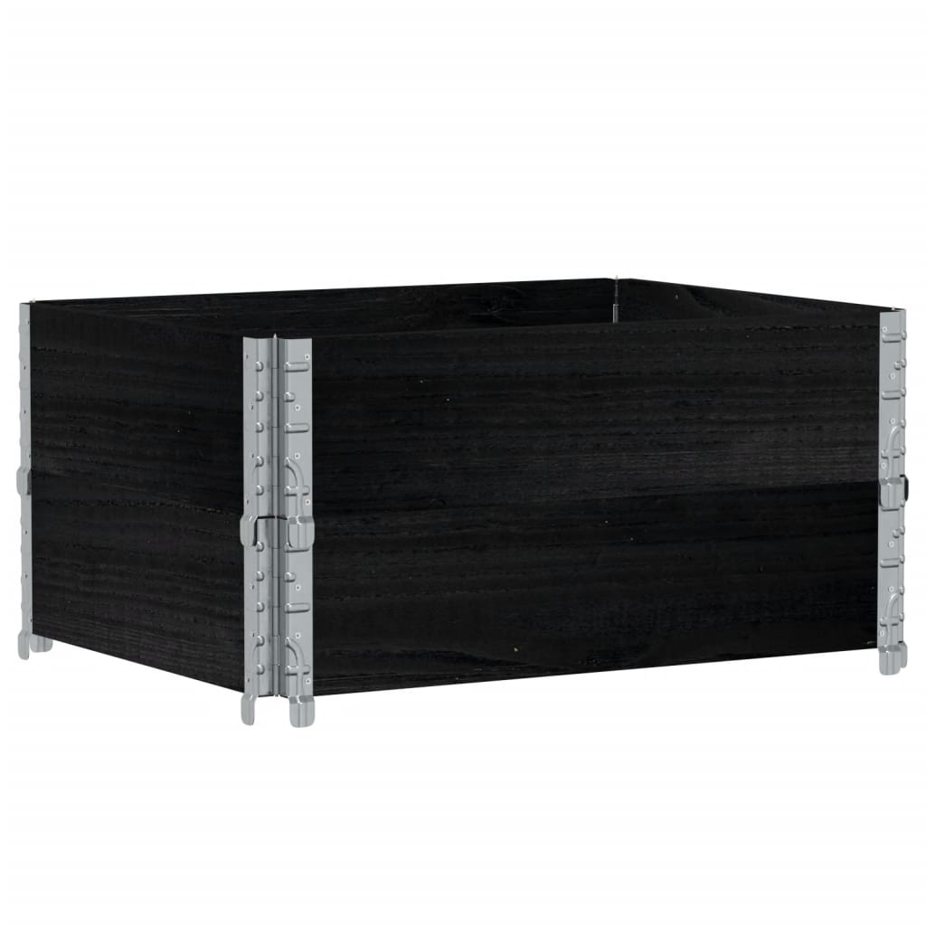 Vidaxl paletopzetranden 2 st 80x60 cm pin solide noir