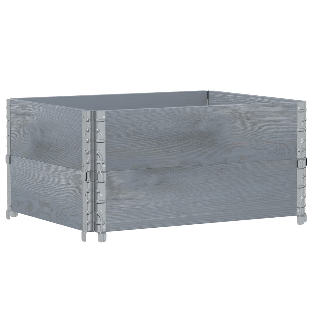 Vidaxl paletopzetranden 2 st 80x60 cm en pin solide gris