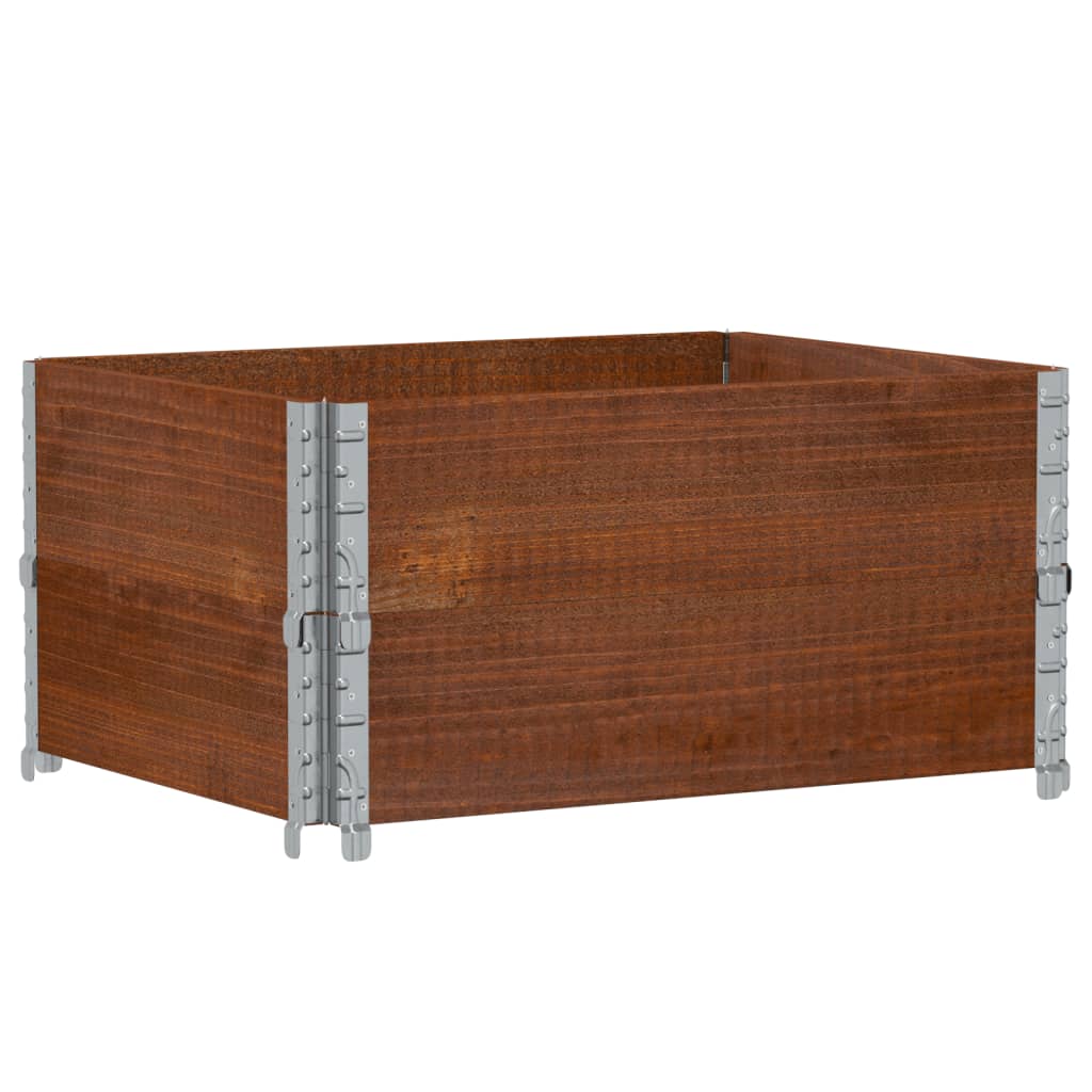 Vidaxl paletopzetranden 2 st 80x60 cm pin solide brun