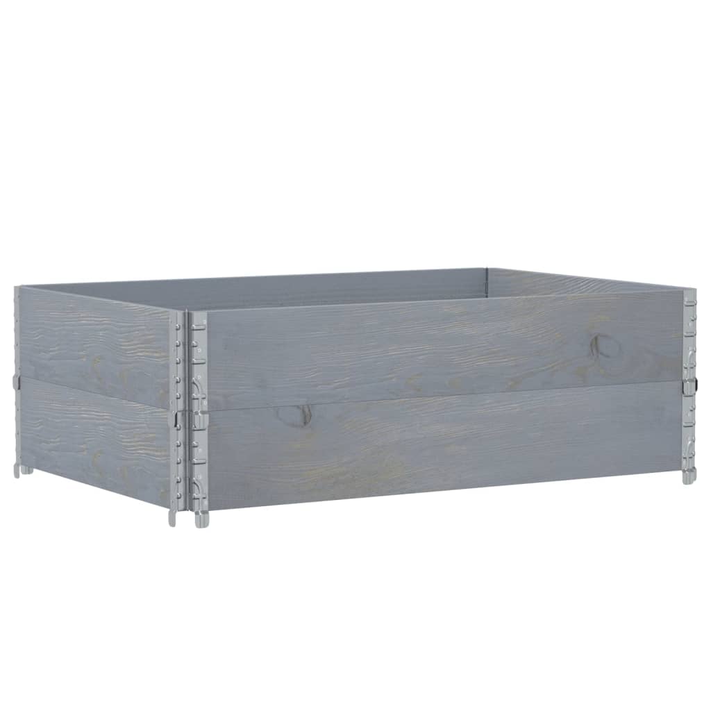Vidaxl paletopzetranden 2 pcs 120x80 cm en pin solide gris