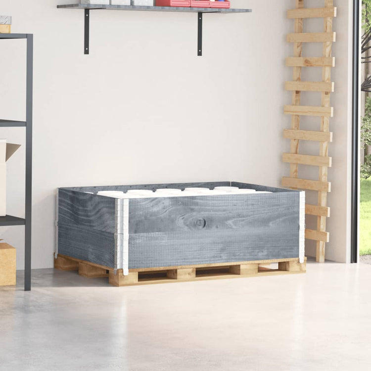 Vidaxl paletopzetranden 2 pcs 120x80 cm en pin solide gris