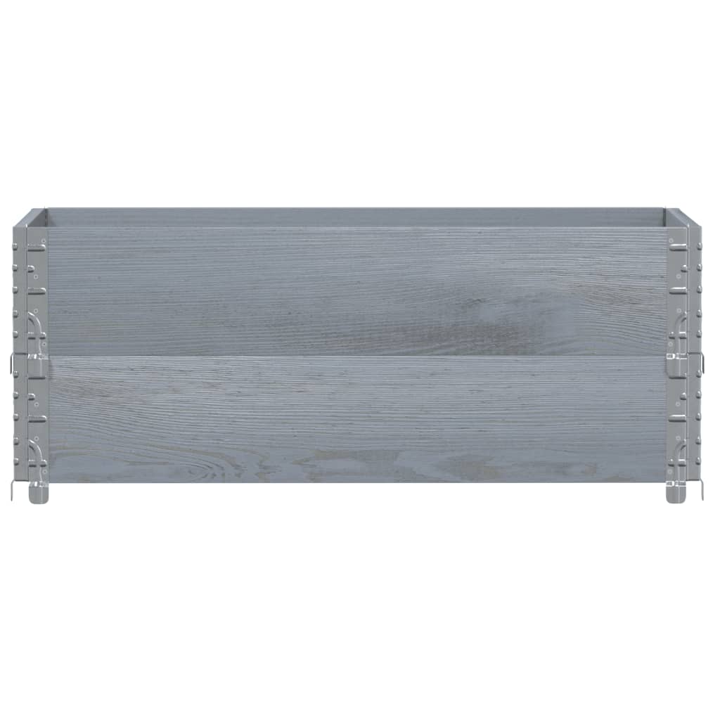 Vidaxl paletopzetranden 2 pcs 100x50 cm en pin solide gris