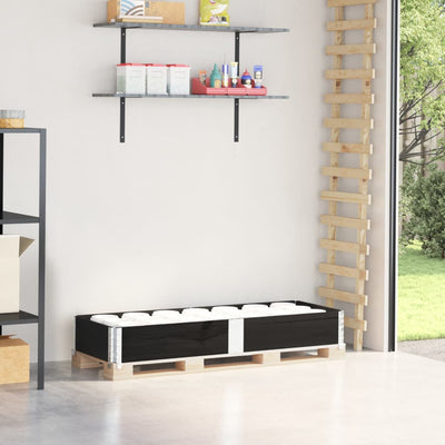 Vidaxl paletopzetrand 150x50 cm pin solide noir