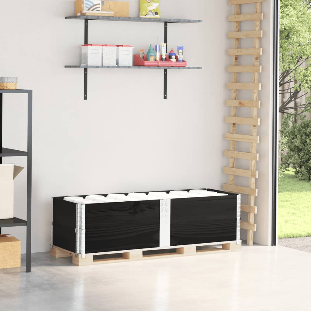 Vidaxl paletopzetranden 2 st 150x50 cm pin solide pin noir