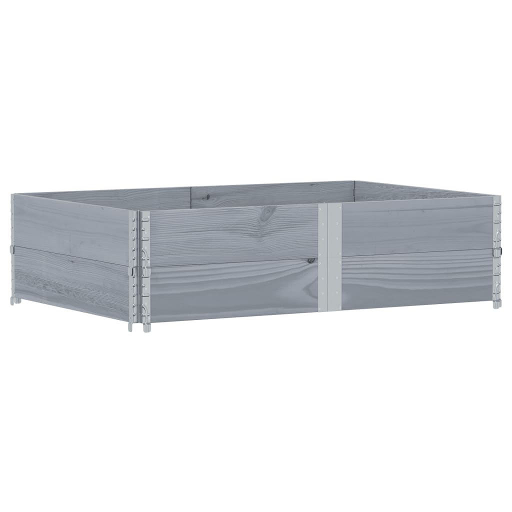 Vidaxl paletopzetranden 2 ST 150x100 cm Gris gris de pin massif