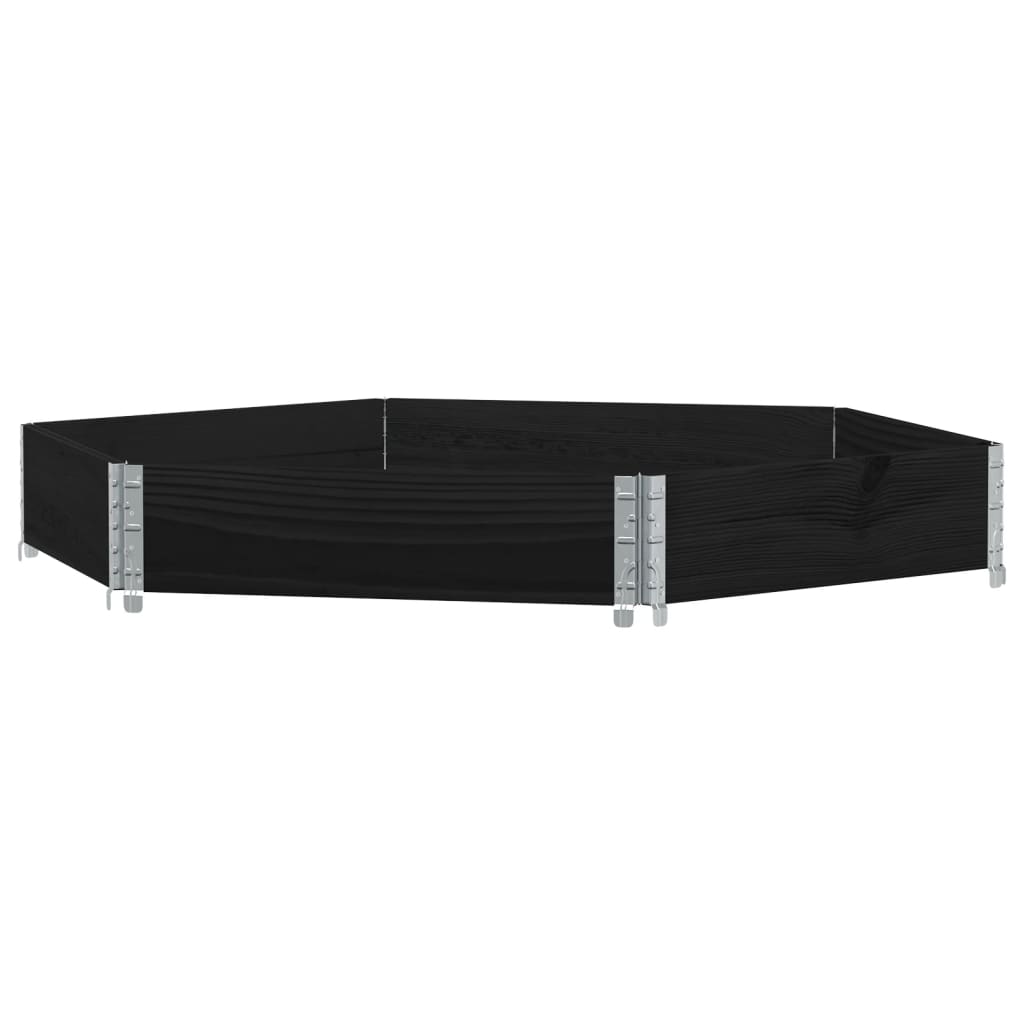 Vidaxl planter surélevé hexagonal 160x160 cm Bois de pin noir