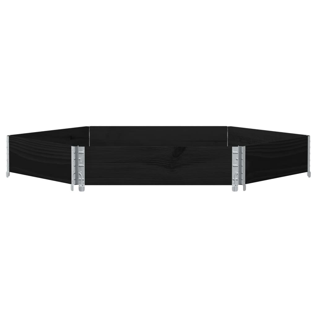 Vidaxl planter surélevé hexagonal 160x160 cm Bois de pin noir