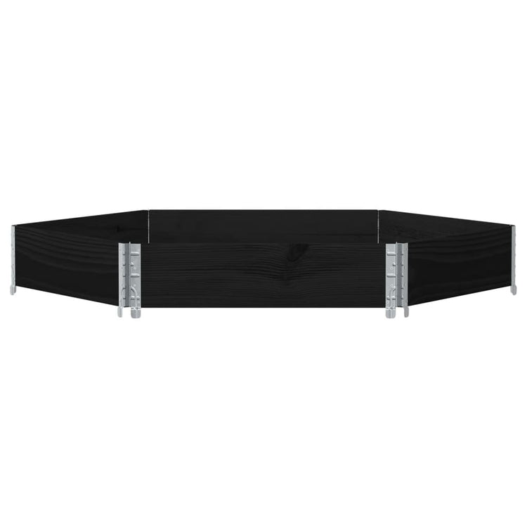 Vidaxl planter surélevé hexagonal 160x160 cm Bois de pin noir