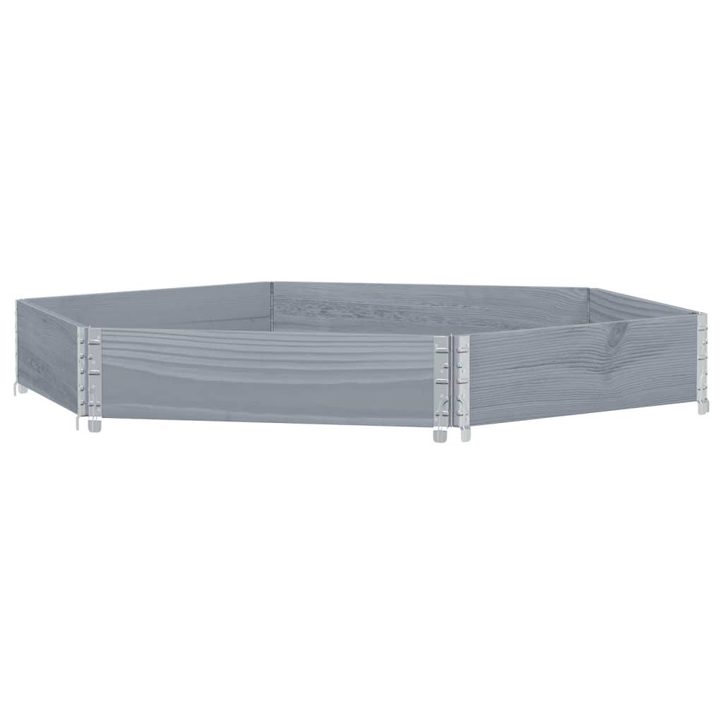 Jardinière surélevé vidaxl 160x160 cm en bois de pin gris