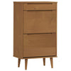 Armoire à chaussures vidaxl moude 59.5x35x103 cm en pin massif brun